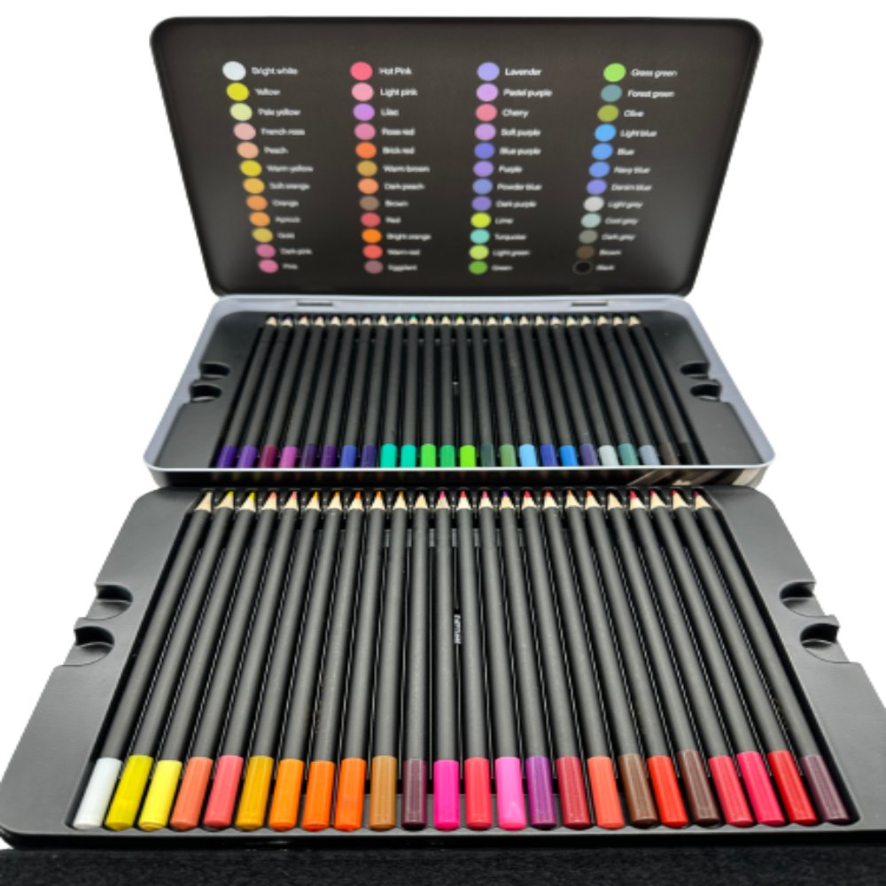 Colored pencils 48-Color Professional Colored Pencil Set – Metal Tin Box