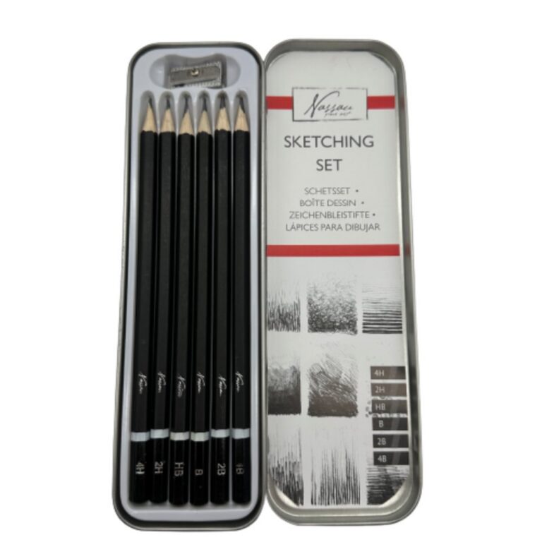 Sketching set Professional Sketching Pencil Set – Metal Tin Box (7-Piece Set)